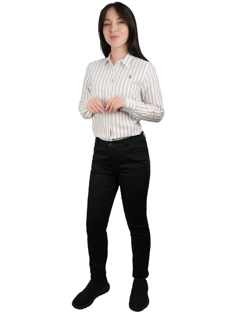جيوردانو Women’s Mid-Rise Slim Tapered Stretch Twill Pants